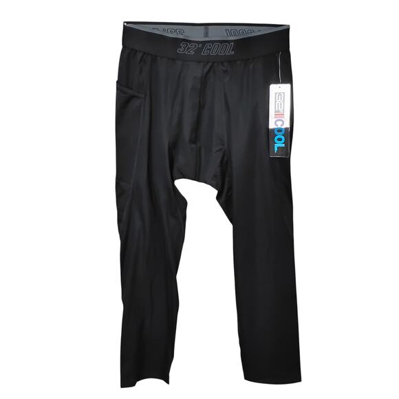 32 Degrees Cool Baselayer Pants Size Small Black NWT Polyester & Spandex Blend - Picture 1 of 8